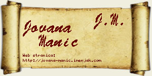 Jovana Manić vizit kartica